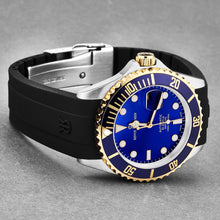 Load image into Gallery viewer, Revue Thommen Men's 'Diver' Blue Dial Black Rubber Strap Swiss Automatic Watch 17571.2845