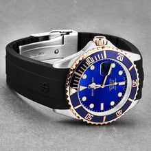 Load image into Gallery viewer, Revue Thommen Men's 'Diver' Blue Dial Black Rubber Strap Swiss Automatic Watch 17571.2855