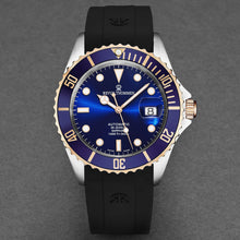 Load image into Gallery viewer, Revue Thommen Men's 'Diver' Blue Dial Black Rubber Strap Swiss Automatic Watch 17571.2855