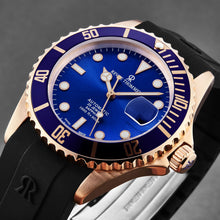 Load image into Gallery viewer, Revue Thommen Men's 'Diver' Blue Dial Black Rubber Strap Swiss Automatic Watch 17571.2865