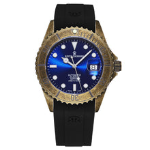 Load image into Gallery viewer, Revue Thommen Men's 'Diver' Blue Dial Black Rubber Gunmetal Automatic Watch 17571.2885