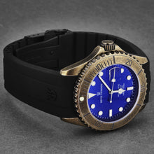Load image into Gallery viewer, Revue Thommen Men's 'Diver' Blue Dial Black Rubber Gunmetal Automatic Watch 17571.2885