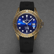 Load image into Gallery viewer, Revue Thommen Men's 'Diver' Blue Dial Black Rubber Gunmetal Automatic Watch 17571.2885
