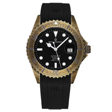Load image into Gallery viewer, Revue Thommen Men's 'Diver' Black Dial Black Rubber Gunmetal Automatic Watch 17571.2887