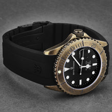 Load image into Gallery viewer, Revue Thommen Men's 'Diver' Black Dial Black Rubber Gunmetal Automatic Watch 17571.2887