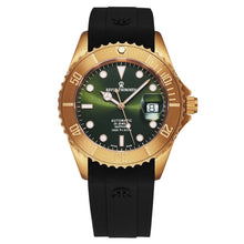 Load image into Gallery viewer, Revue Thommen Men's 'Diver' Green Dial Black Rubber Strap Bronze/Steel Automatic Watch 17571.2894