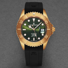 Load image into Gallery viewer, Revue Thommen Men's 'Diver' Green Dial Black Rubber Strap Bronze/Steel Automatic Watch 17571.2894