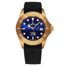 Load image into Gallery viewer, Revue Thommen Men's 'Diver' Blue Dial Black Rubber Strap Bronze/Steel Automatic Watch 17571.2895