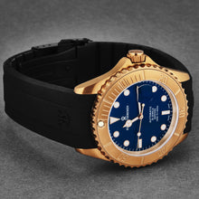 Load image into Gallery viewer, Revue Thommen Men's 'Diver' Blue Dial Black Rubber Strap Bronze/Steel Automatic Watch 17571.2895