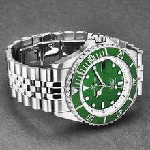 Load image into Gallery viewer, Revue Thommen Men's 'Diver' Green Dial Stainless Steel Bracelet Swiss Automatic Watch 17571.2929