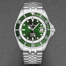 Load image into Gallery viewer, Revue Thommen Men's 'Diver' Green Dial Stainless Steel Bracelet Swiss Automatic Watch 17571.2929