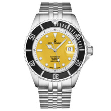 Load image into Gallery viewer, Revue Thommen Men&#39;s &#39;Diver&#39; Yellow Dial Stainless Steel Bracelet Swiss Automatic Watch 17571.2930
