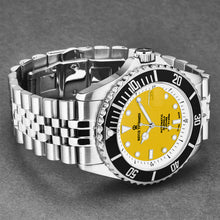 Load image into Gallery viewer, Revue Thommen Men's 'Diver' Yellow Dial Stainless Steel Bracelet Swiss Automatic Watch 17571.2930