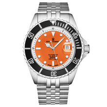 Load image into Gallery viewer, Revue Thommen Men's 'Diver' Orange Dial Stainless Steel Bracelet Swiss Automatic Watch 17571.2939