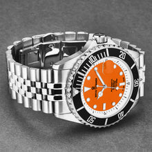 Load image into Gallery viewer, Revue Thommen Men's 'Diver' Orange Dial Stainless Steel Bracelet Swiss Automatic Watch 17571.2939
