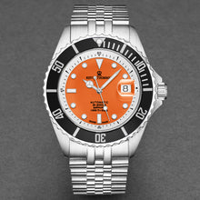 Load image into Gallery viewer, Revue Thommen Men's 'Diver' Orange Dial Stainless Steel Bracelet Swiss Automatic Watch 17571.2939