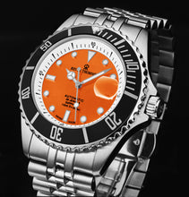Load image into Gallery viewer, Revue Thommen Men's 'Diver' Orange Dial Stainless Steel Bracelet Swiss Automatic Watch 17571.2939