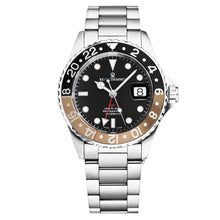 Load image into Gallery viewer, Revue Thommen Men's 'Diver' Black Dial Black and Beige Bezel GMT Automatic Watch 17572.2132