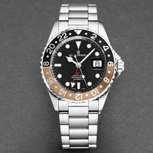 Load image into Gallery viewer, Revue Thommen Men's 'Diver' Black Dial Black and Beige Bezel GMT Automatic Watch 17572.2132