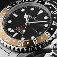 Load image into Gallery viewer, Revue Thommen Men's 'Diver' Black Dial Black and Beige Bezel GMT Automatic Watch 17572.2132