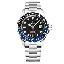 Load image into Gallery viewer, Revue Thommen Men's 17572.2133 'Diver' Black Dial Black and Blue Bezel GMT Automatic Watch