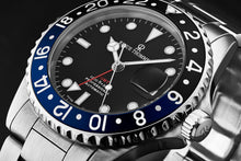 Load image into Gallery viewer, Revue Thommen Men's 17572.2133 'Diver' Black Dial Black and Blue Bezel GMT Automatic Watch