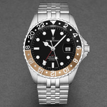 Load image into Gallery viewer, Revue Thommen Men's 'Diver' GMT Black Dial Black and Beige Bezel Automatic Watch 17572.2232