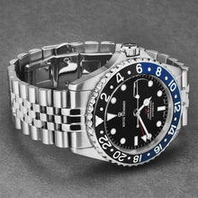 Load image into Gallery viewer, Revue Thommen Men's 'Diver' GMT Black Dial Black and Blue Bezel Automatic Watch 17572.2233