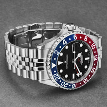 Load image into Gallery viewer, Revue Thommen Men's 'Diver' GMT Black Dial Blue and Red Bezel Automatic Watch 17572.2235