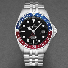 Load image into Gallery viewer, Revue Thommen Men's 'Diver' GMT Black Dial Blue and Red Bezel Automatic Watch 17572.2235