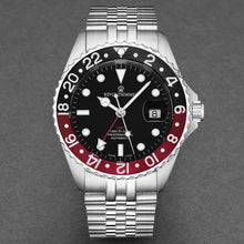 Load image into Gallery viewer, Revue Thommen Men's 'Diver' GMT Black Dial Black and Red Bezel Automatic Watch 17572.2236