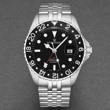 Load image into Gallery viewer, Revue Thommen Men's 'Diver' GMT Black Dial Black Bezel Automatic Watch 17572.2237