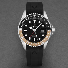 Load image into Gallery viewer, Revue Thommen Men's 'Diver' Black Dial Black and Beige Bezel GMT Automatic Watch 17572.2832