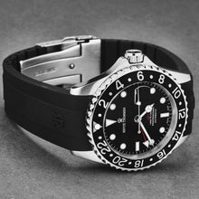 Load image into Gallery viewer, Revue Thommen Men's 'Diver' Black Dial Black Bezel Black Rubber Strap GMT Automatic Watch 17572.2837
