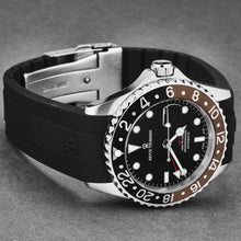 Load image into Gallery viewer, Revue Thommen Men's 'Diver' Black Dial Black and Brown Bezel GMT Automatic Watch 17572.2839
