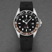 Load image into Gallery viewer, Revue Thommen Men&#39;s &#39;Diver&#39; Black Dial Black and Brown Bezel GMT Automatic Watch 17572.2839
