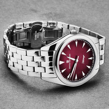 Load image into Gallery viewer, Revue Thommen Men's 'Heritage' Red Dial Stainless Steel Bracelet Automatic Watch 21010.2136