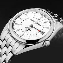 Load image into Gallery viewer, Revue Thommen Men's 'Heritage' GMT Silver Dial Stainless Steel Bracelet Swiss Automatic Watch 21010.2332
