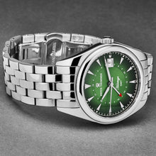 Load image into Gallery viewer, Revue Thommen Men's 'Heritage' GMT Green Dial Stainless Steel Bracelet Swiss Automatic Watch 21010.2334