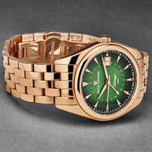 Load image into Gallery viewer, Revue Thommen Men's 'Heritage' GMT Green Dial Stainless Steel Bracelet Swiss Automatic Watch 21010.2364