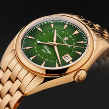 Load image into Gallery viewer, Revue Thommen Men's 'Heritage' GMT Green Dial Stainless Steel Bracelet Swiss Automatic Watch 21010.2364