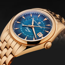 Load image into Gallery viewer, Revue Thommen Men's 'Heritage' GMT Blue Dial Stainless Steel Bracelet Swiss Automatic Watch 21010.2365