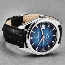 Load image into Gallery viewer, Revue Thommen Men's 'Heritage' GMT Blue Dial Black Leather Strap Swiss Automatic Watch 21010.2435