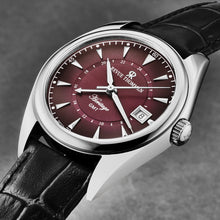 Load image into Gallery viewer, Revue Thommen Men's 'Heritage' GMT Purple Dial Black Leather Strap Swiss Automatic Watch 21010.2436