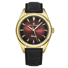 Load image into Gallery viewer, Revue Thommen Men's 'Heritage' Burgundy Dial Black Leather Strap Automatic Watch 21010.2516
