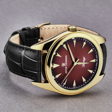 Load image into Gallery viewer, Revue Thommen Men's 'Heritage' Burgundy Dial Black Leather Strap Automatic Watch 21010.2516