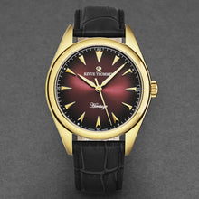 Load image into Gallery viewer, Revue Thommen Men's 'Heritage' Burgundy Dial Black Leather Strap Automatic Watch 21010.2516