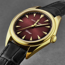 Load image into Gallery viewer, Revue Thommen Men's 'Heritage' Burgundy Dial Black Leather Strap Automatic Watch 21010.2516