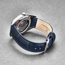 Load image into Gallery viewer, Revue Thommen Men's 'Heritage' Silver Dial Blue Leather Strap Automatic Watch 21010.2525