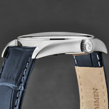 Load image into Gallery viewer, Revue Thommen Men's 'Heritage' Silver Dial Blue Leather Strap Automatic Watch 21010.2525